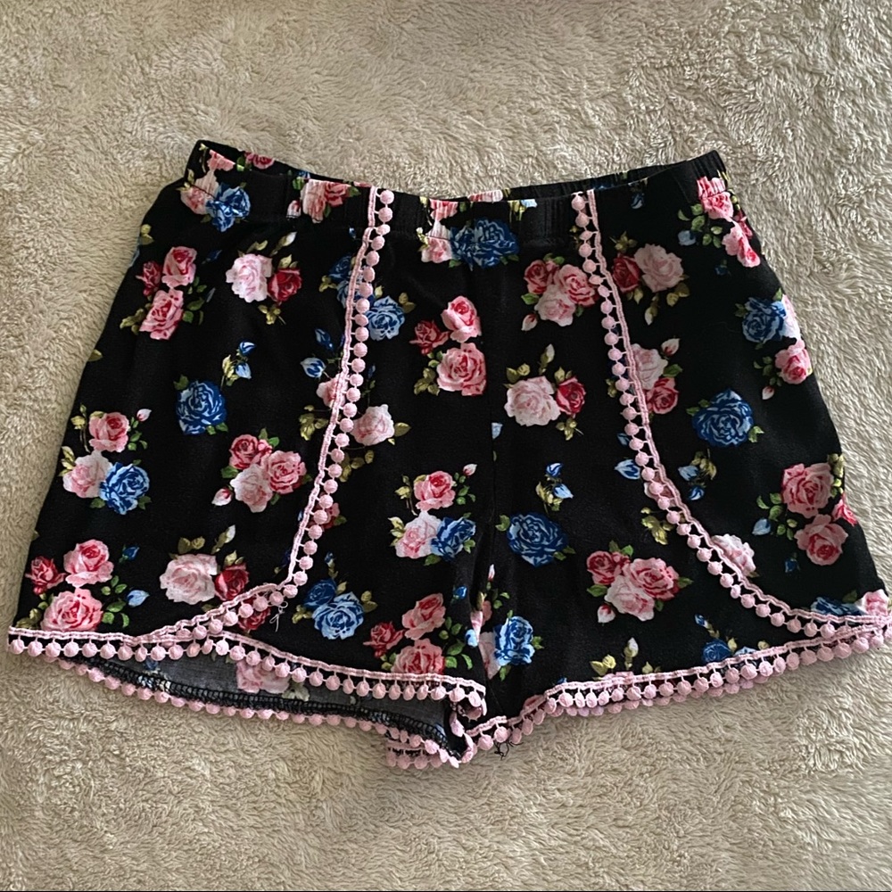 Embellished Boho Floral Shorts